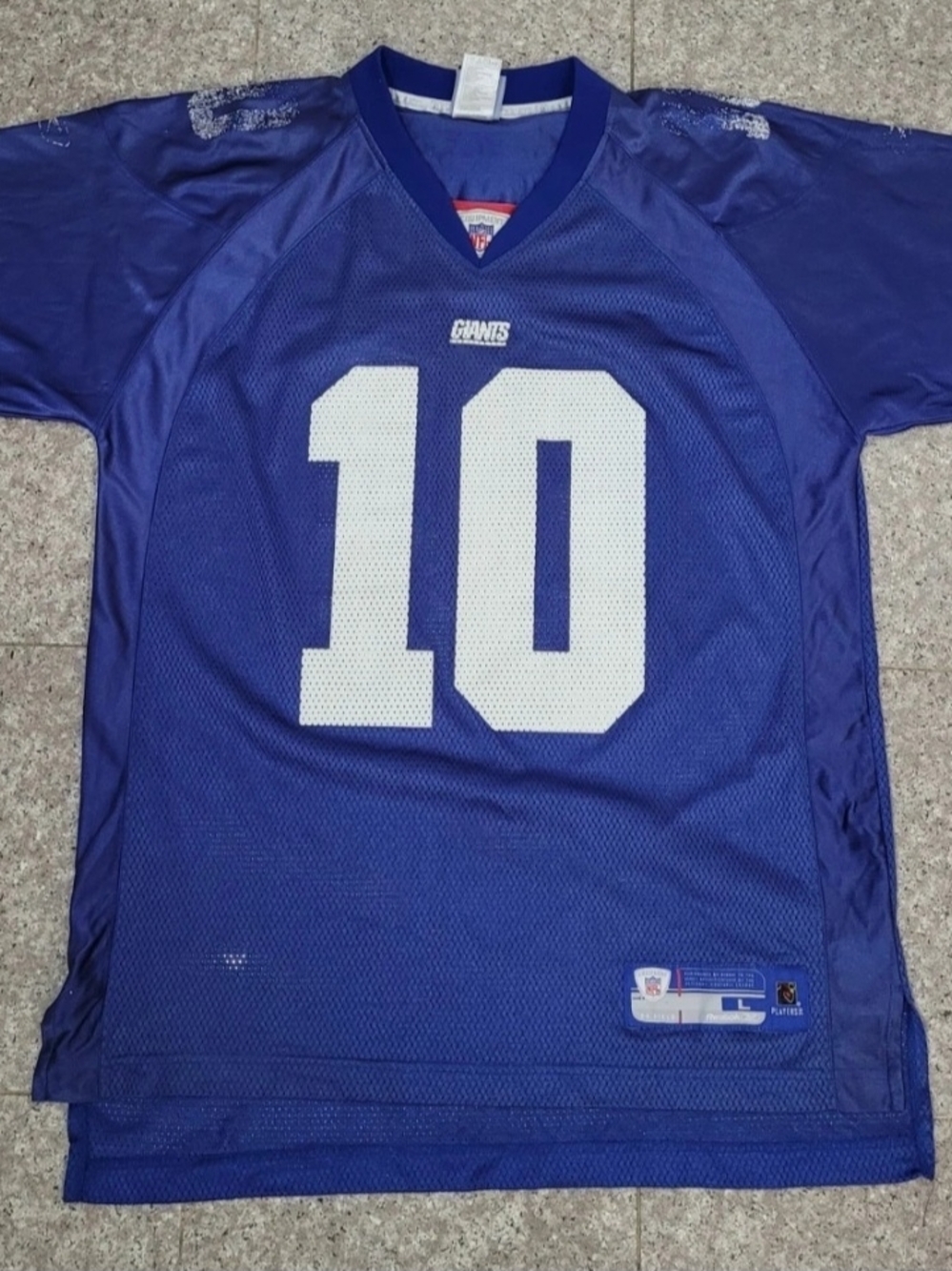 Reebok New York Giants Blue NFL Players Mesh Jersey Eli Manning Size Large